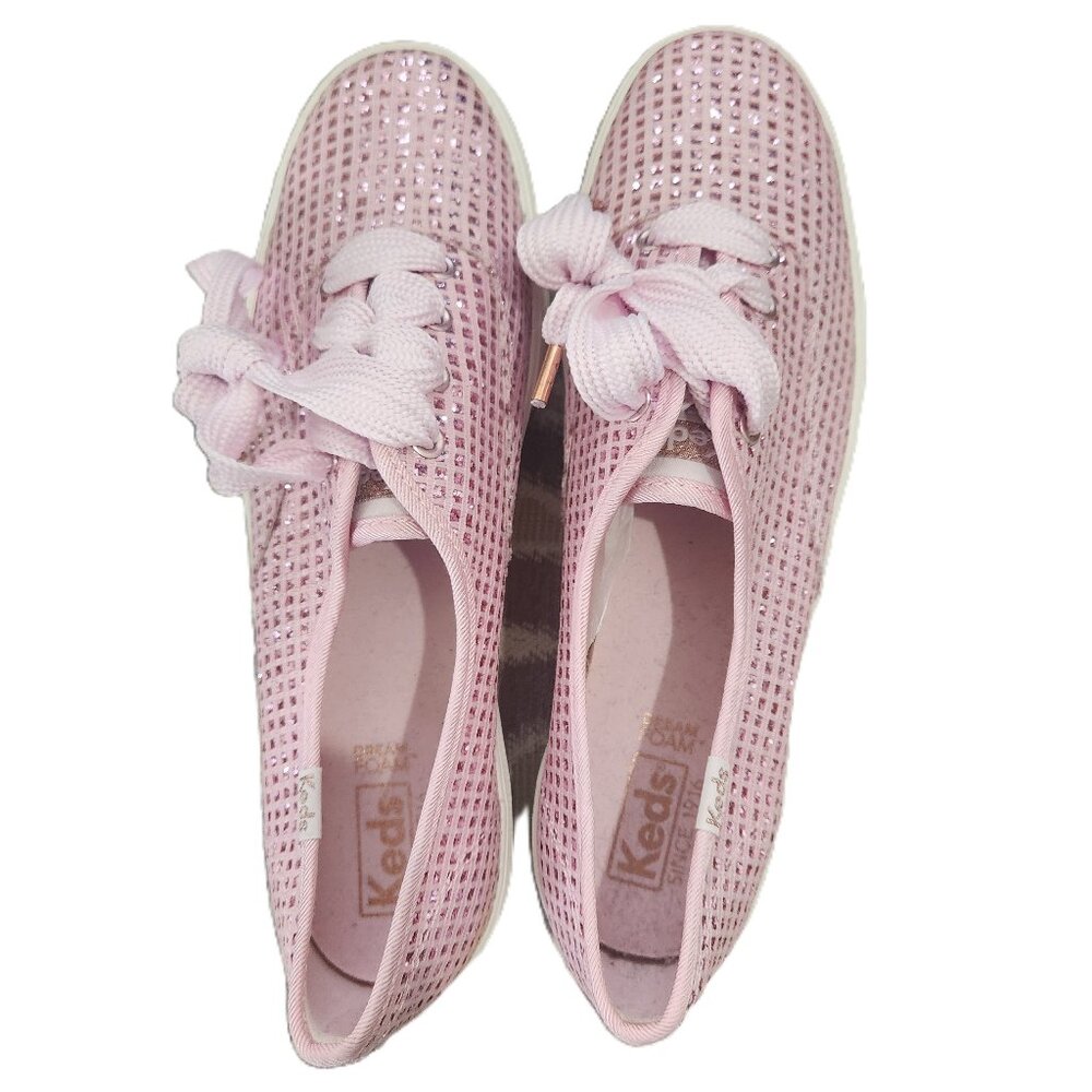 Keds Women's Triple CVO Sparkle Grid Platform Sneaker Size 9 Pink Sparkle NEW